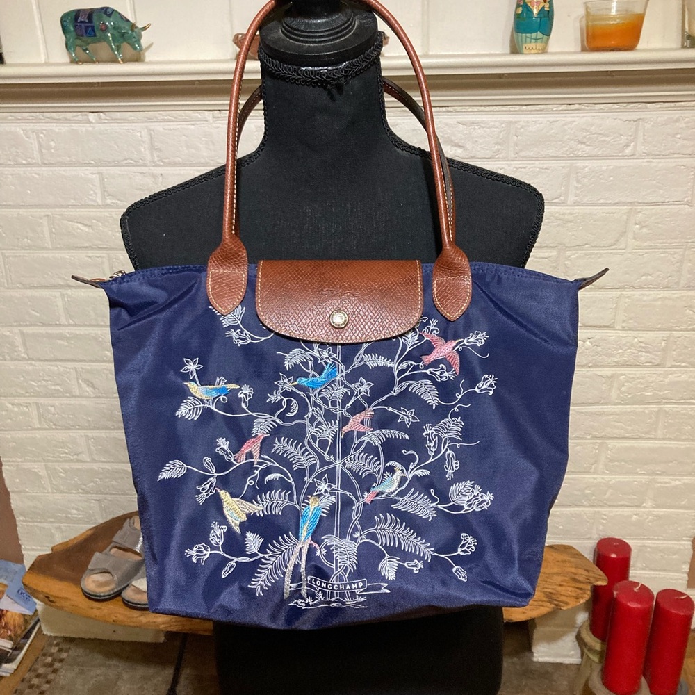 Longchamp LePliage Birds of Paradise Tote limited edition in excellent condition